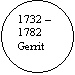 Ovaal: 1732 – 
1782
Gerrit
